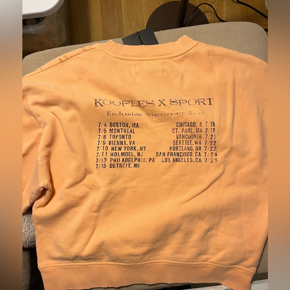 NEW The Kooples Sport distressed sweatshirt size 2 (fits a US size small).
